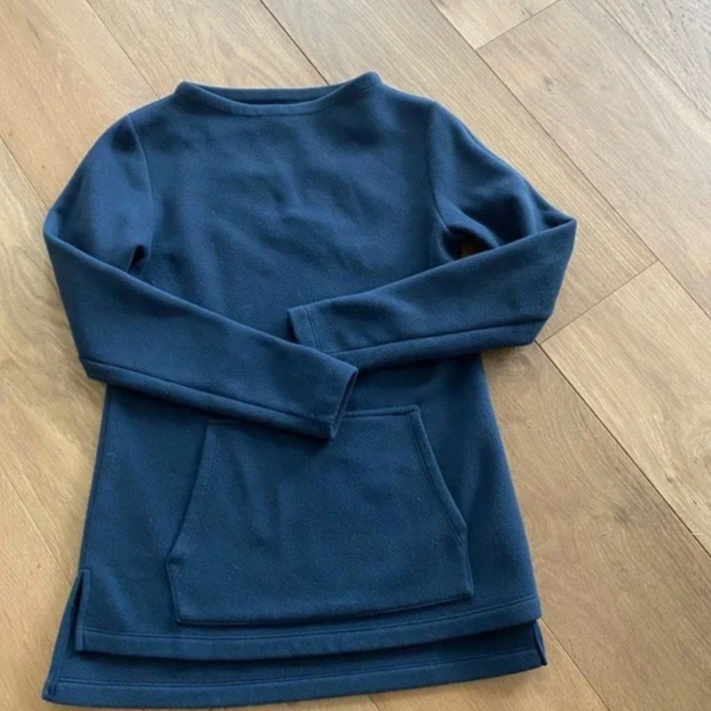 Dudley Stephens Navy Boatneck Vello Fleece Top
